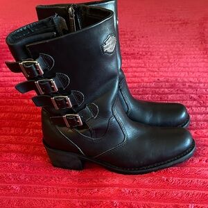 Harley-Davidson Black Buckle Moto Boots